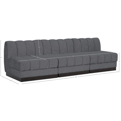 Quinn Grey Chenille Fabric Modular Sofa