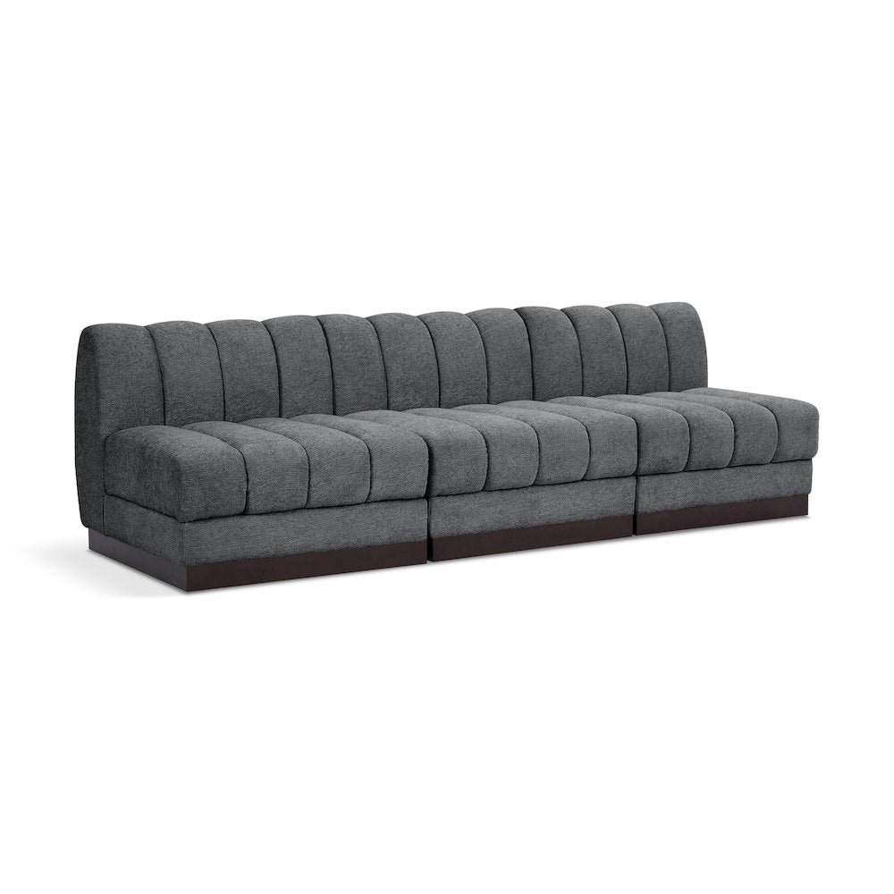Quinn Grey Chenille Fabric Modular Sofa