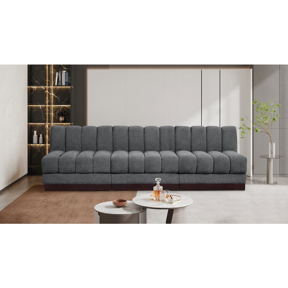 Quinn Grey Chenille Fabric Modular Sofa