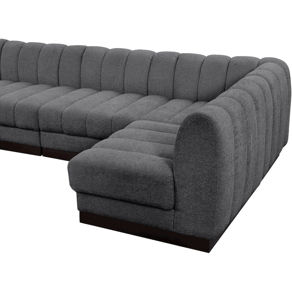 Quinn Grey Chenille Fabric Modular Sectional