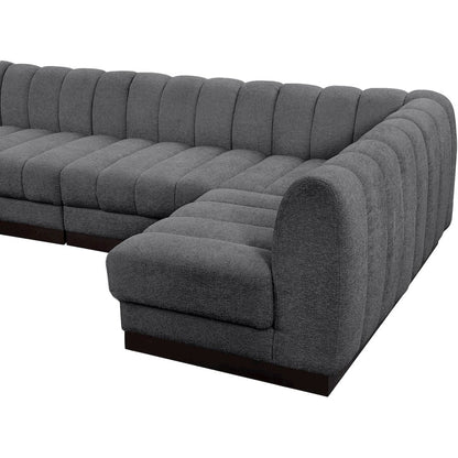 Quinn Grey Chenille Fabric Modular Sectional