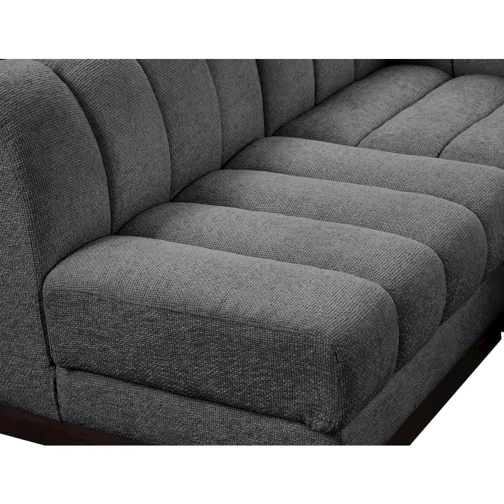 Quinn Grey Chenille Fabric Modular Sectional