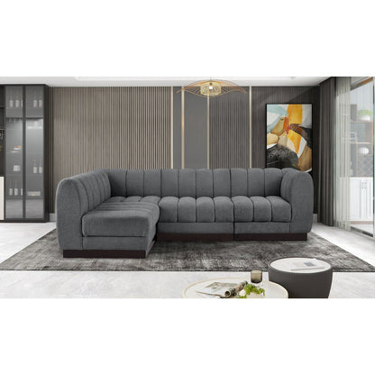 Quinn Grey Chenille Fabric Modular Sectional