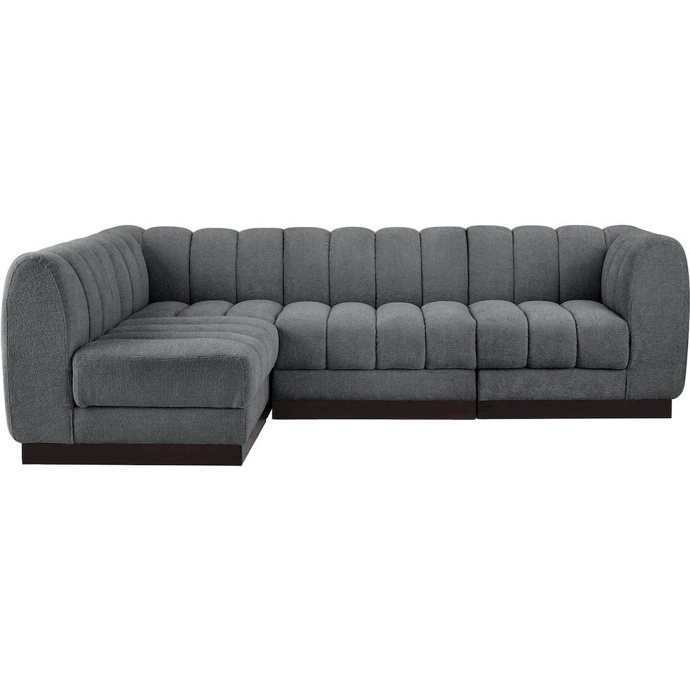 Quinn Grey Chenille Fabric Modular Sectional