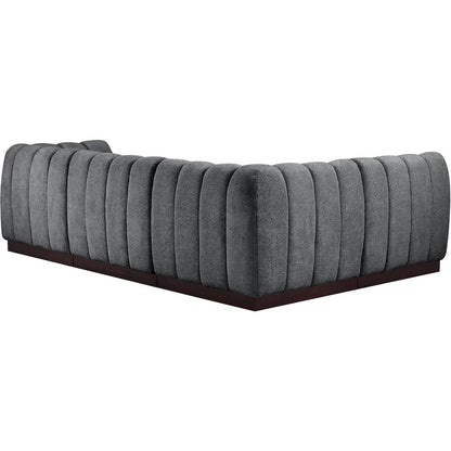 Quinn Grey Chenille Fabric Modular Sectional