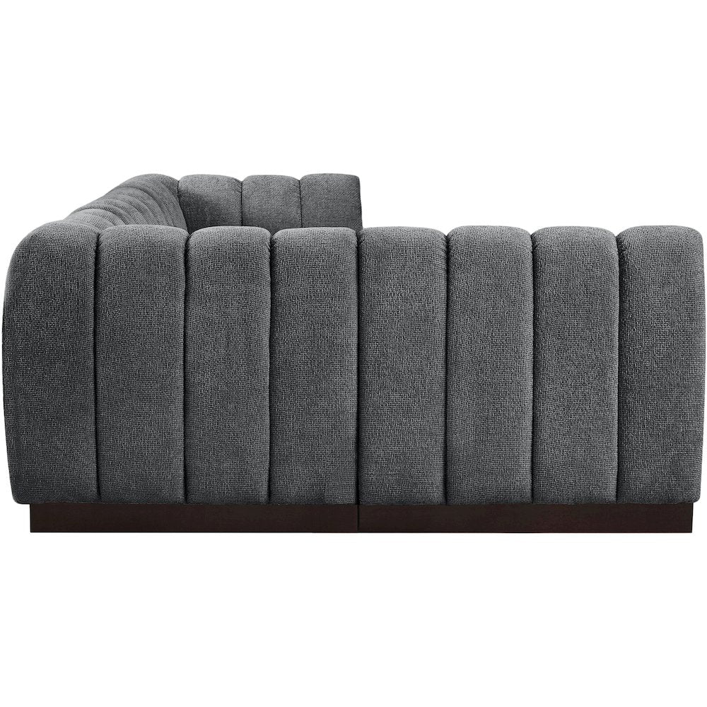 Quinn Grey Chenille Fabric Modular Sectional