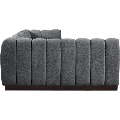 Quinn Grey Chenille Fabric Modular Sectional