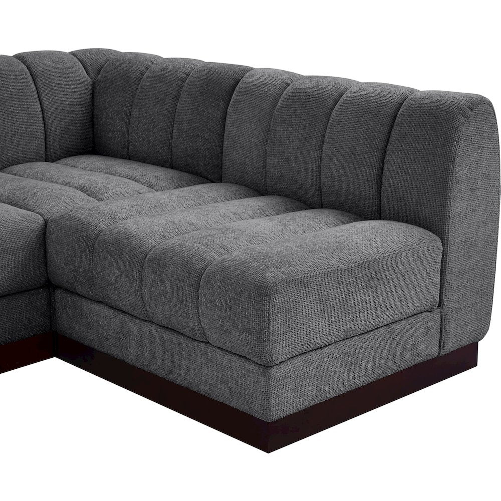Quinn Grey Chenille Fabric Modular Sectional