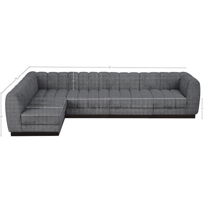 Quinn Grey Chenille Fabric Modular Sectional