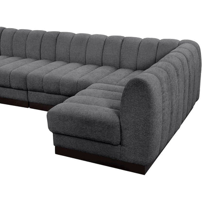 Quinn Grey Chenille Fabric Modular Sectional