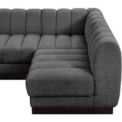 Quinn Grey Chenille Fabric Modular Sectional