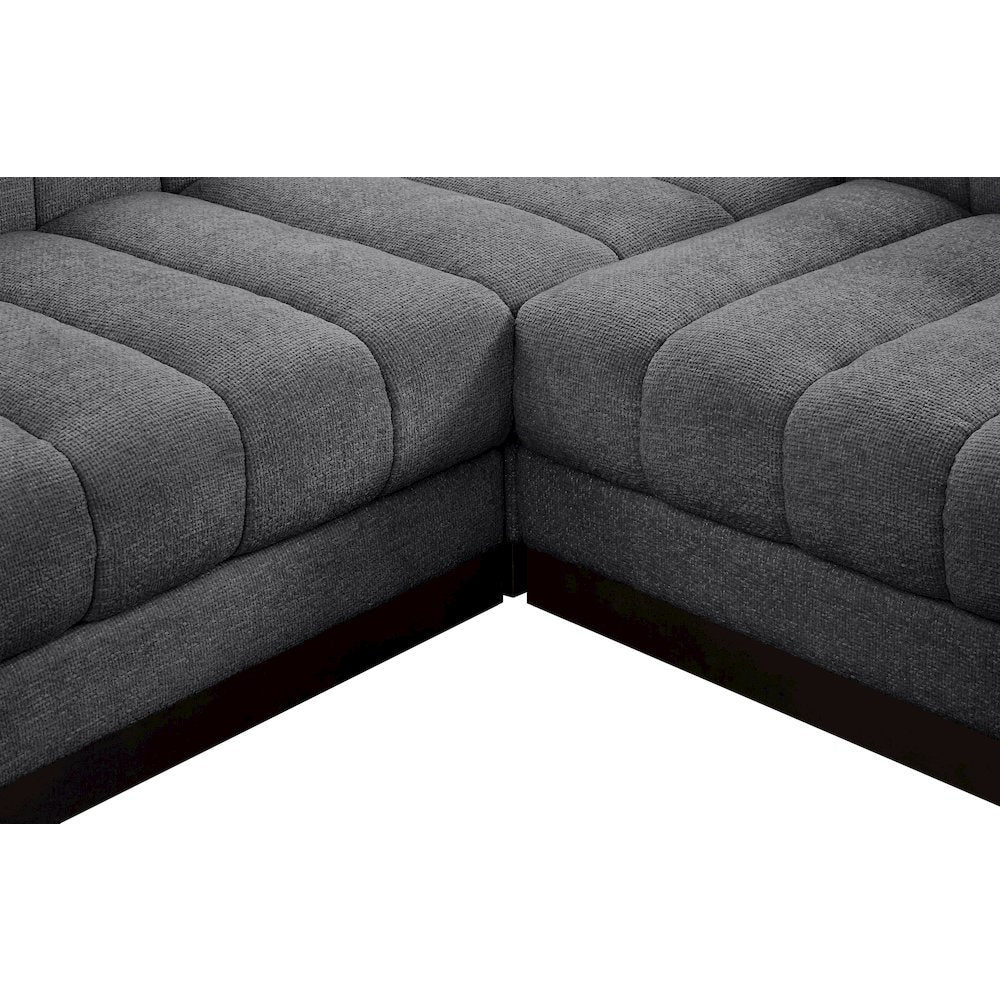 Quinn Grey Chenille Fabric Modular Sectional