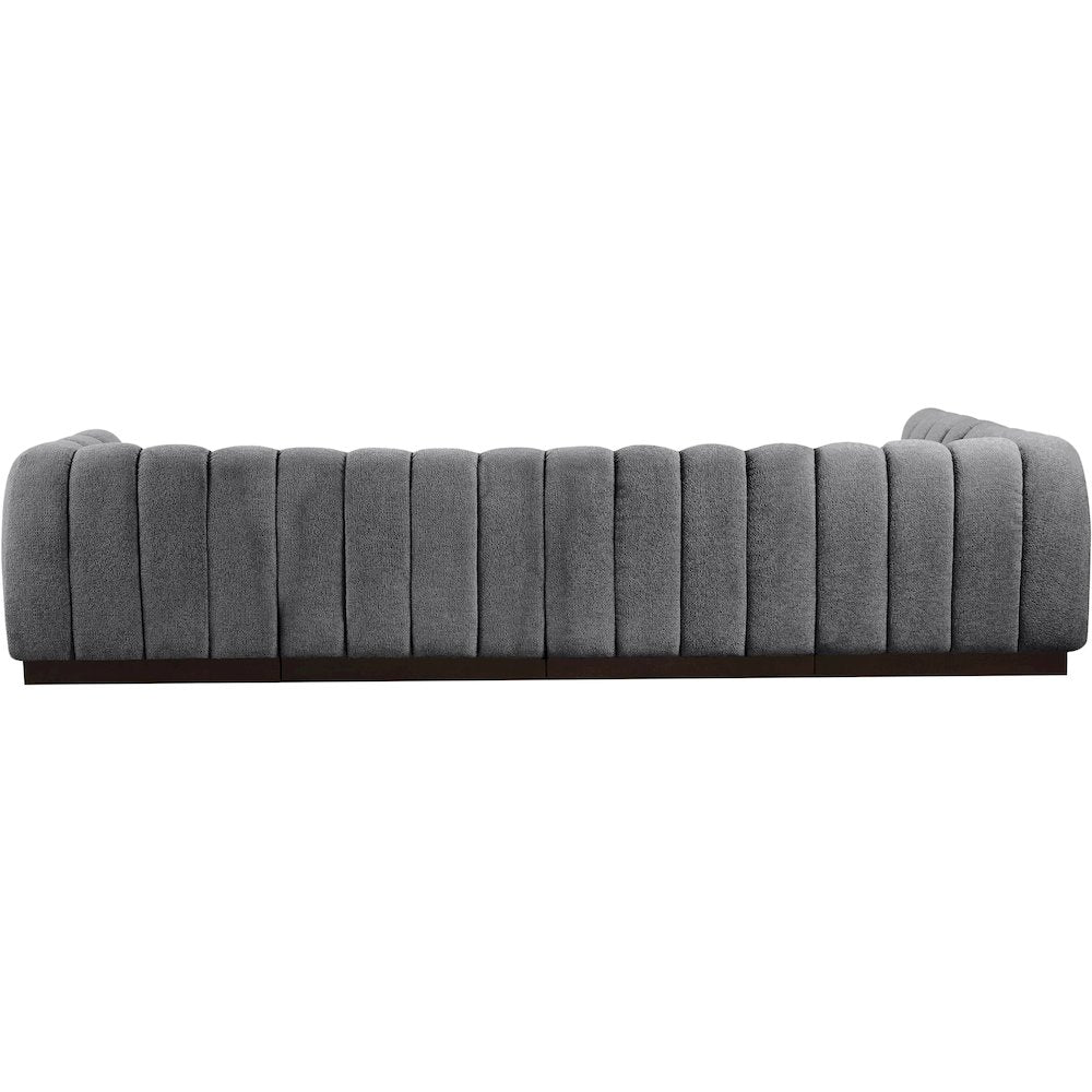 Quinn Grey Chenille Fabric Modular Sectional