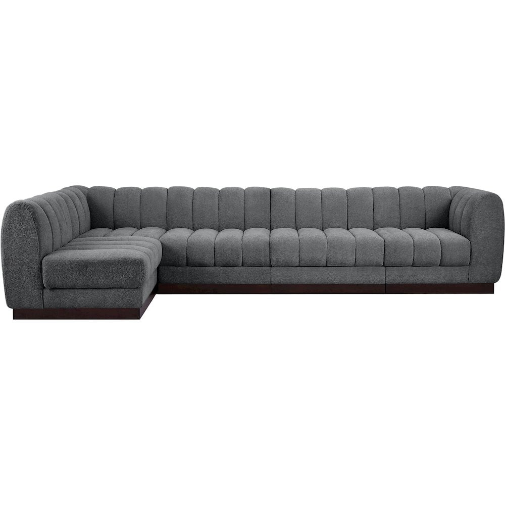 Quinn Grey Chenille Fabric Modular Sectional