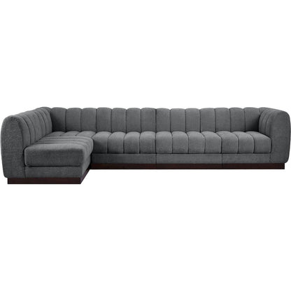 Quinn Grey Chenille Fabric Modular Sectional