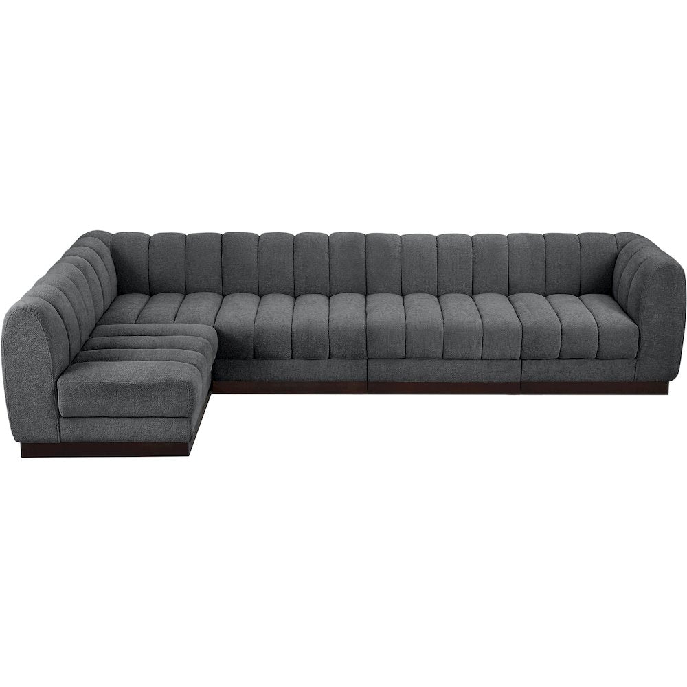 Quinn Grey Chenille Fabric Modular Sectional