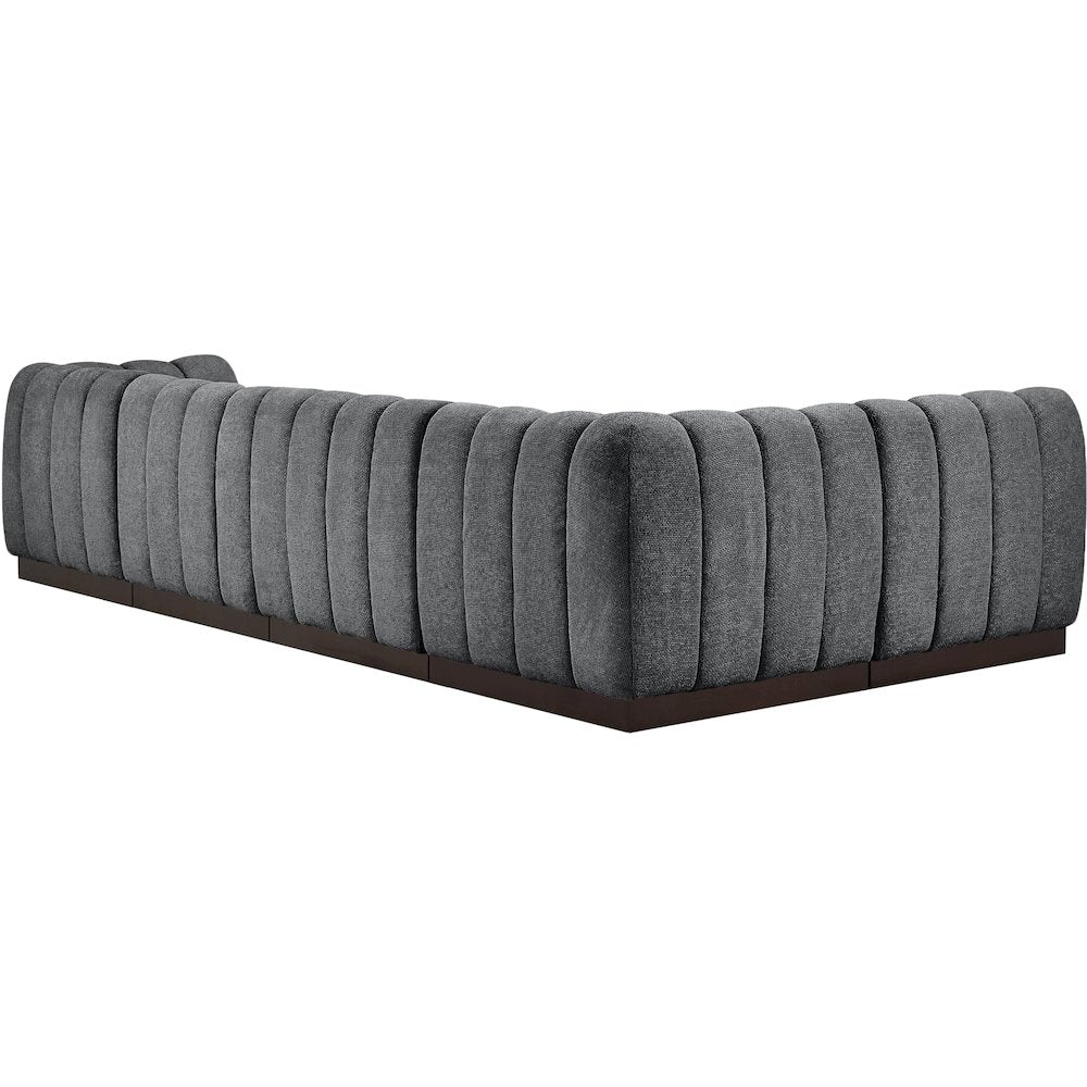 Quinn Grey Chenille Fabric Modular Sectional