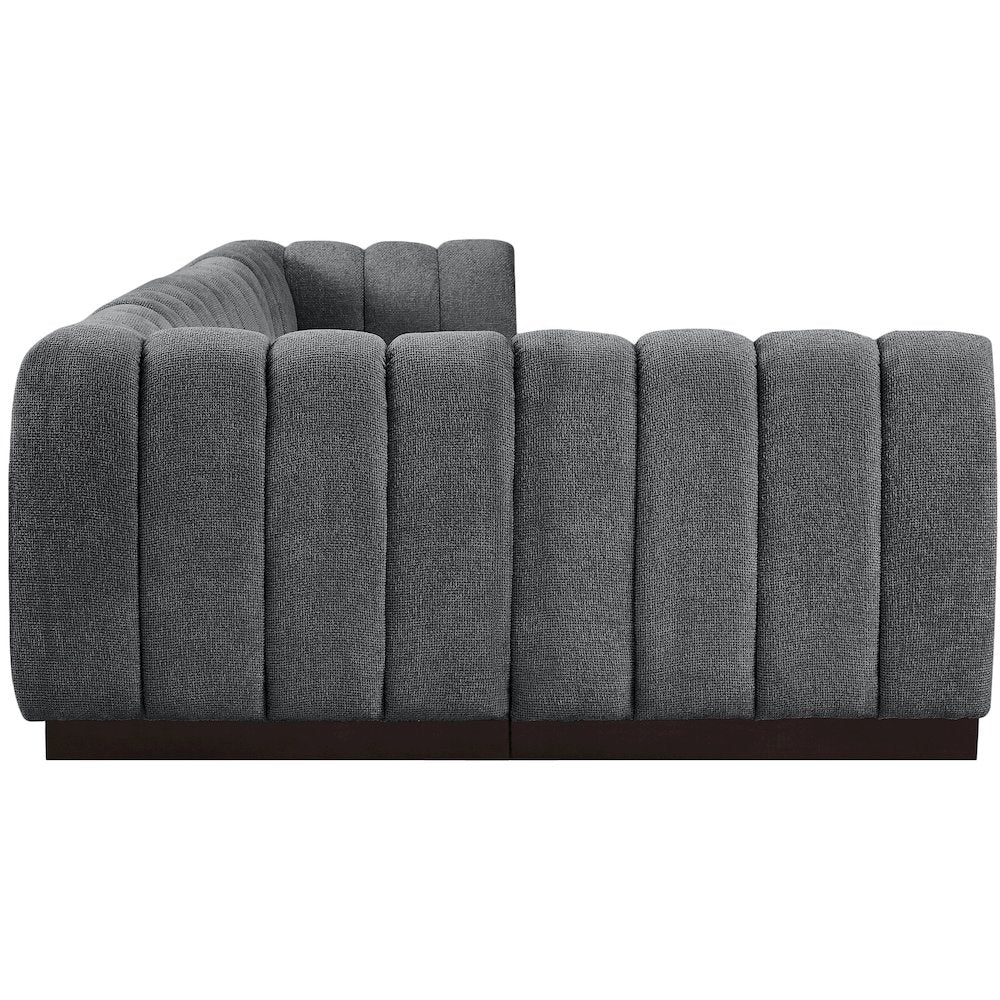 Quinn Grey Chenille Fabric Modular Sectional