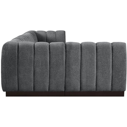 Quinn Grey Chenille Fabric Modular Sectional
