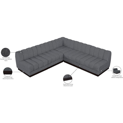 Quinn Grey Chenille Fabric Modular Sectional