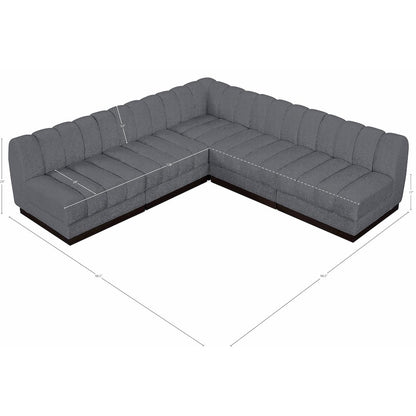 Quinn Grey Chenille Fabric Modular Sectional