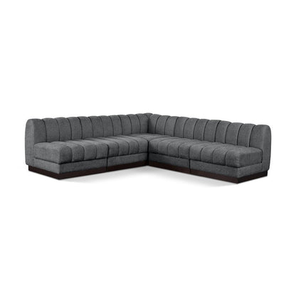 Quinn Grey Chenille Fabric Modular Sectional