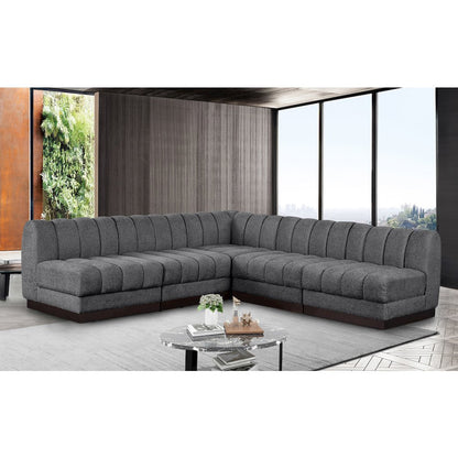 Quinn Grey Chenille Fabric Modular Sectional