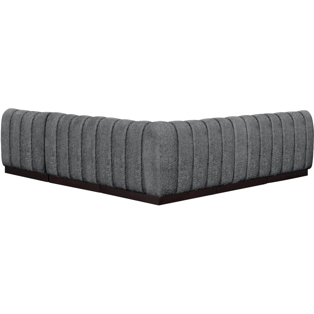 Quinn Grey Chenille Fabric Modular Sectional