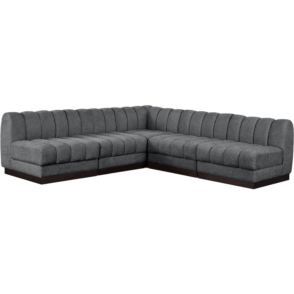 Quinn Grey Chenille Fabric Modular Sectional