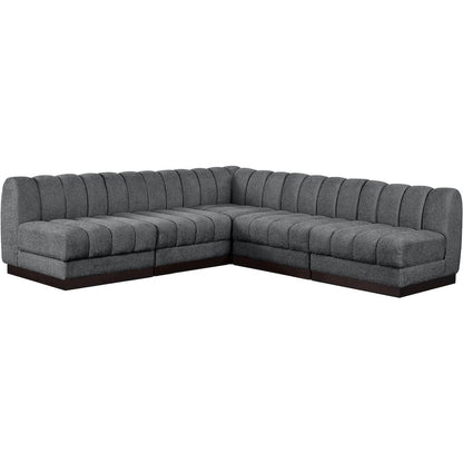 Quinn Grey Chenille Fabric Modular Sectional