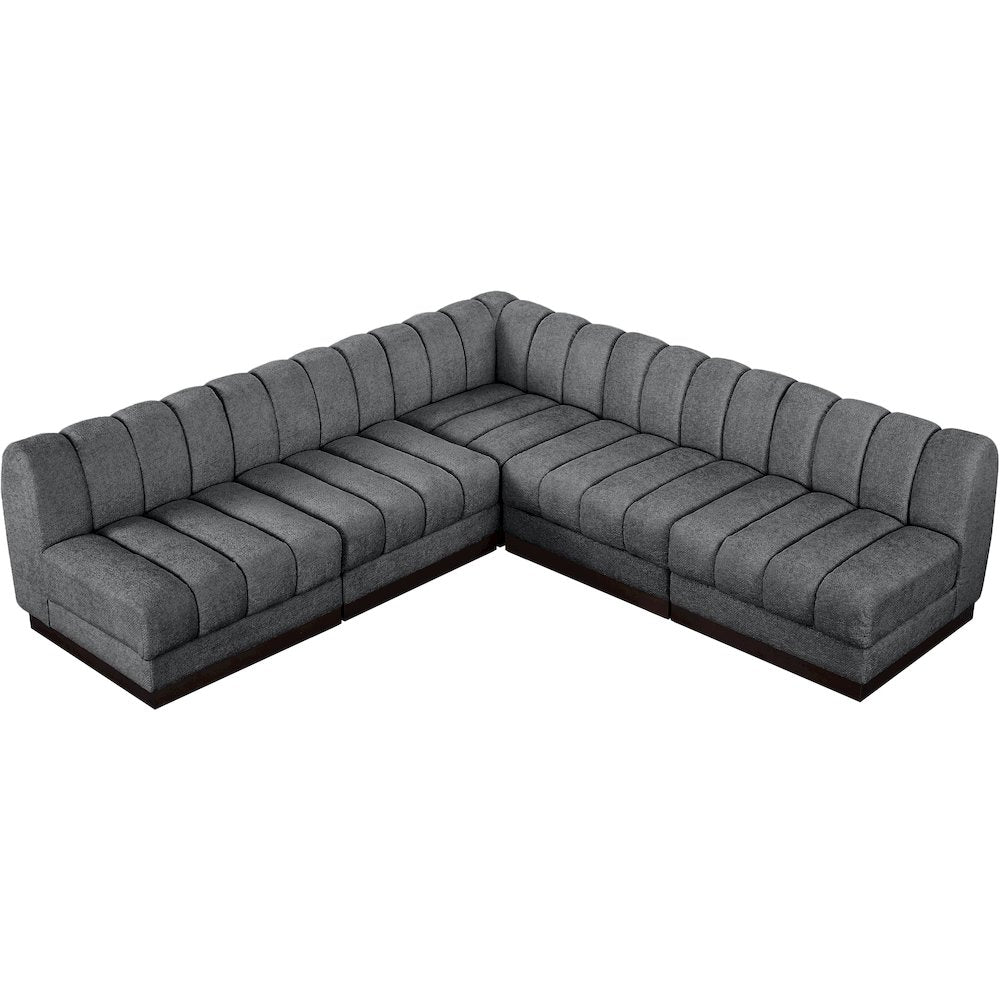Quinn Grey Chenille Fabric Modular Sectional