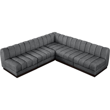 Quinn Grey Chenille Fabric Modular Sectional