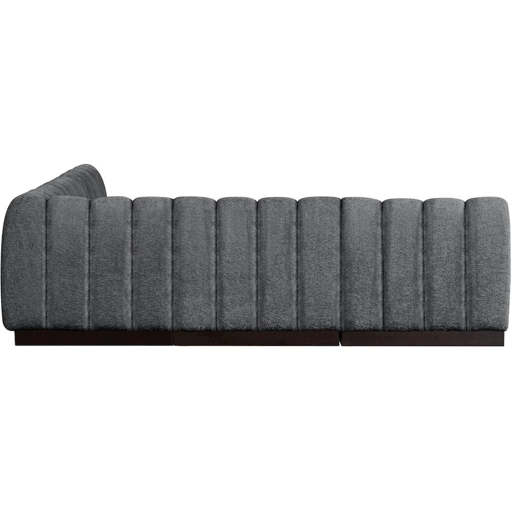 Quinn Grey Chenille Fabric Modular Sectional