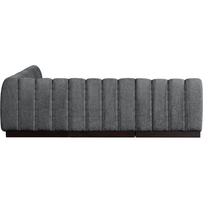 Quinn Grey Chenille Fabric Modular Sectional