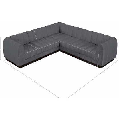 Quinn Grey Chenille Fabric Modular Sectional