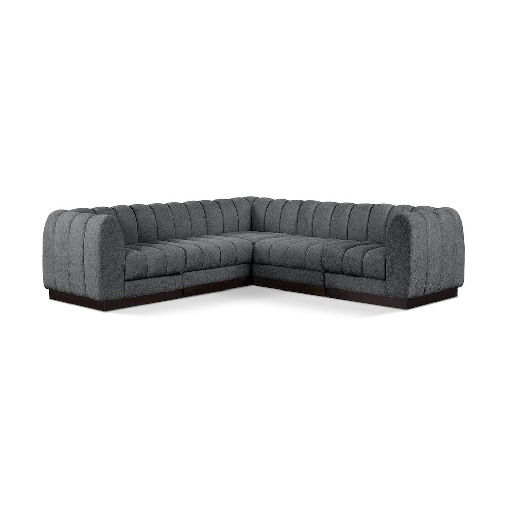 Quinn Grey Chenille Fabric Modular Sectional