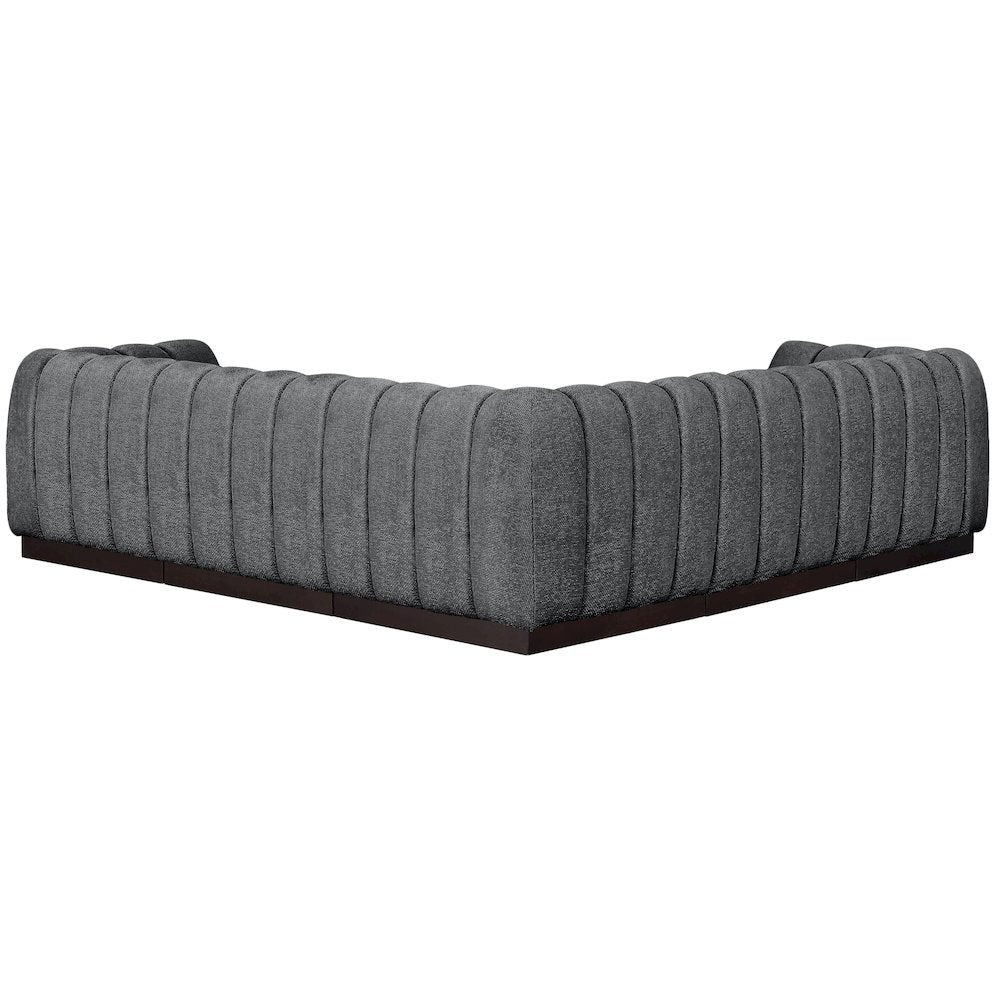 Quinn Grey Chenille Fabric Modular Sectional