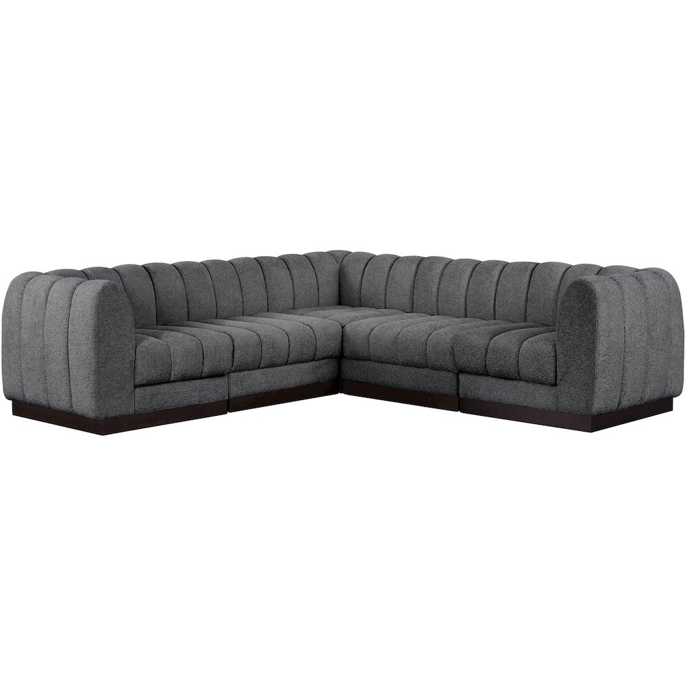 Quinn Grey Chenille Fabric Modular Sectional