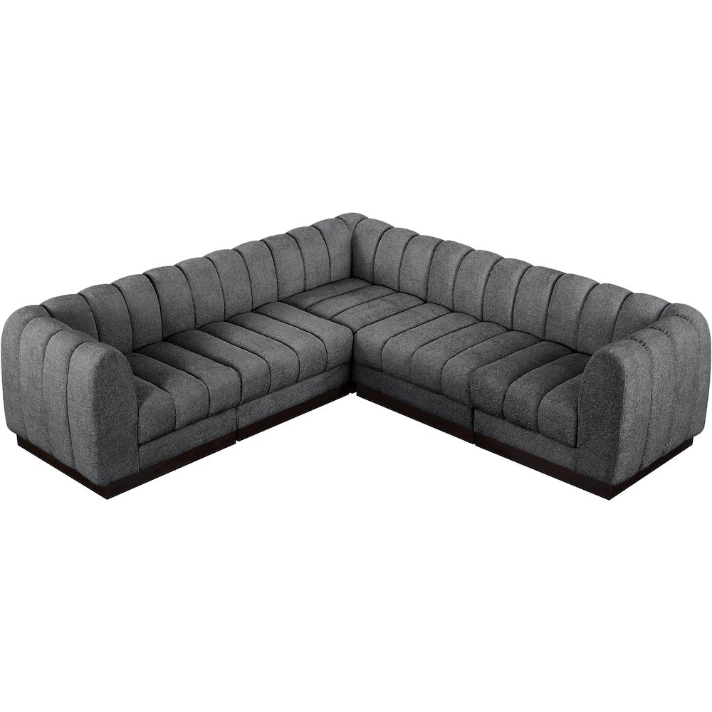 Quinn Grey Chenille Fabric Modular Sectional