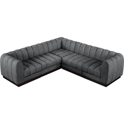 Quinn Grey Chenille Fabric Modular Sectional