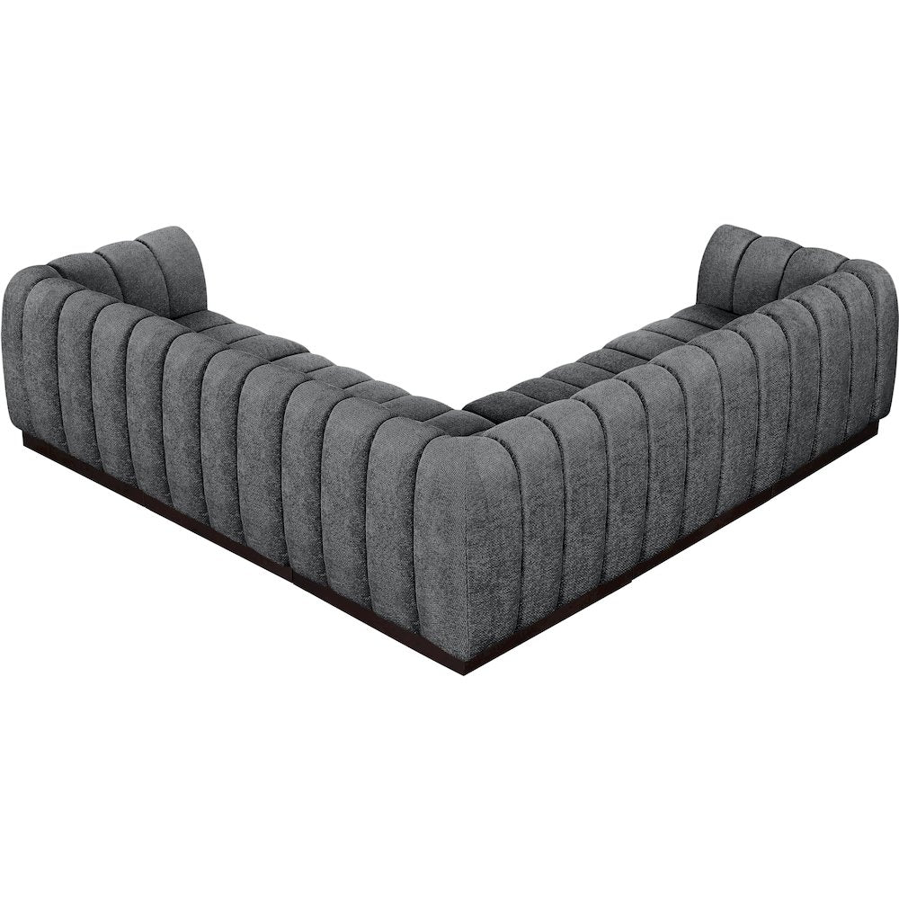 Quinn Grey Chenille Fabric Modular Sectional