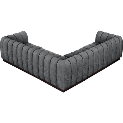 Quinn Grey Chenille Fabric Modular Sectional