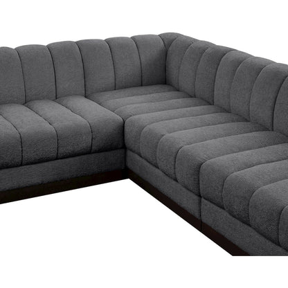 Quinn Grey Chenille Fabric Modular Sectional