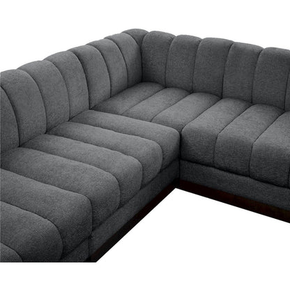 Quinn Grey Chenille Fabric Modular Sectional