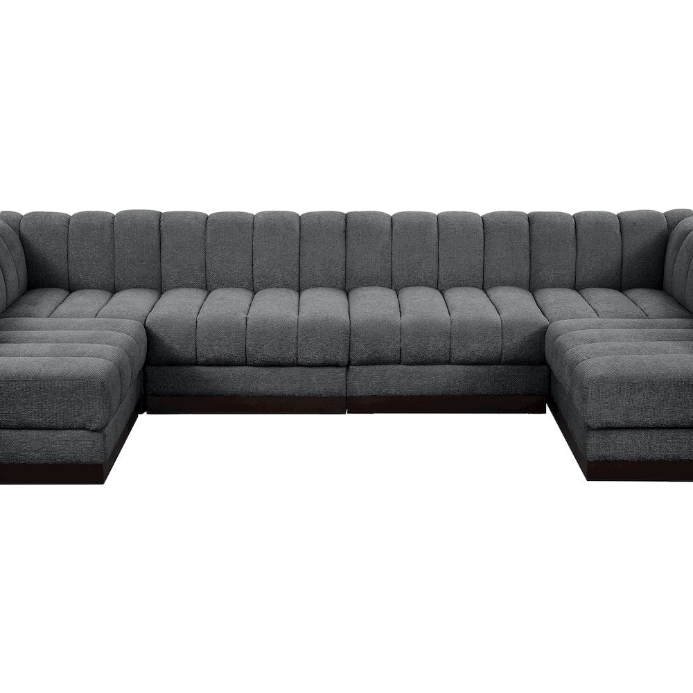 Quinn Grey Chenille Fabric Modular Sectional