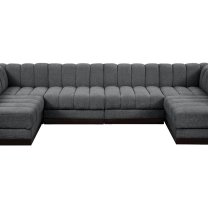 Quinn Grey Chenille Fabric Modular Sectional