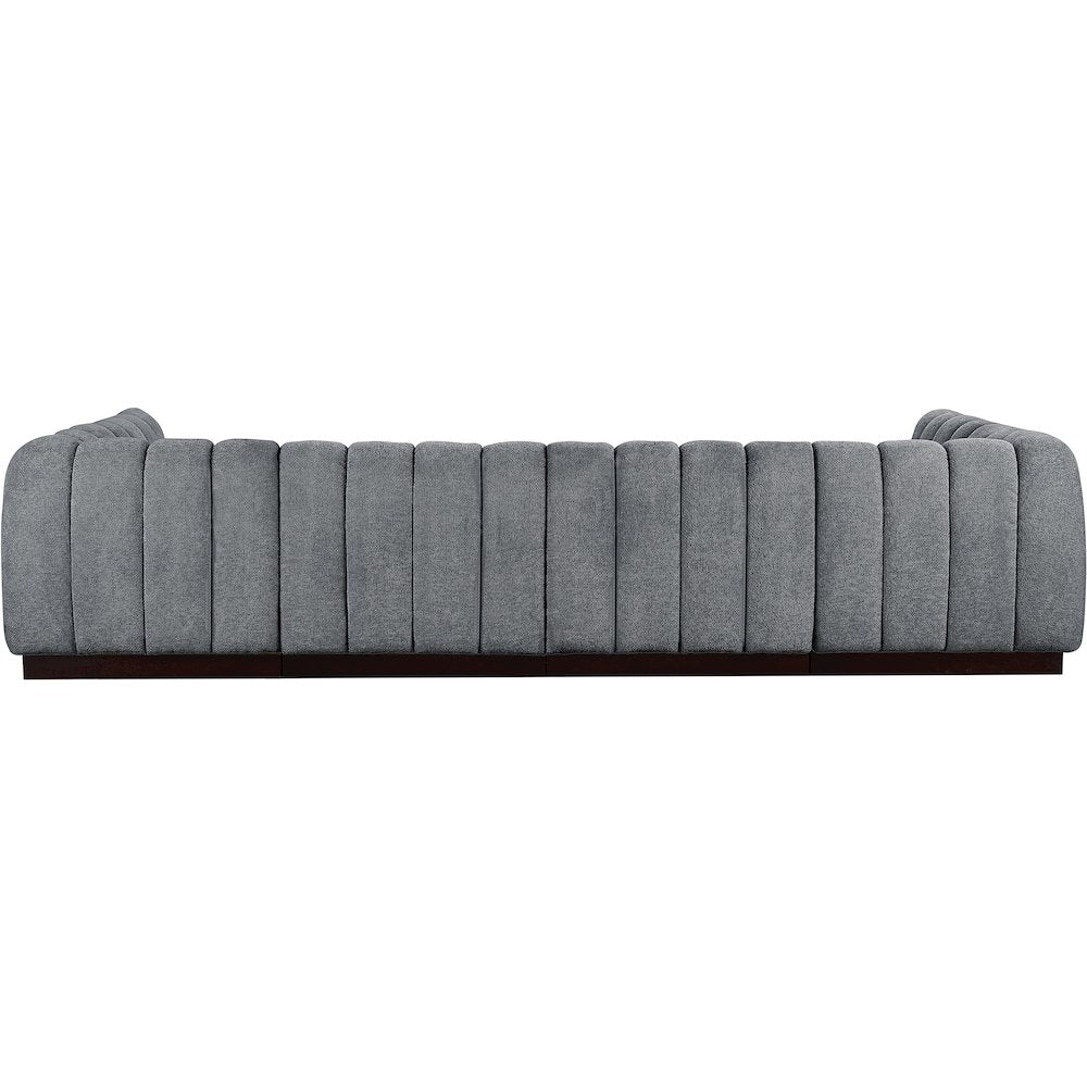 Quinn Grey Chenille Fabric Modular Sectional