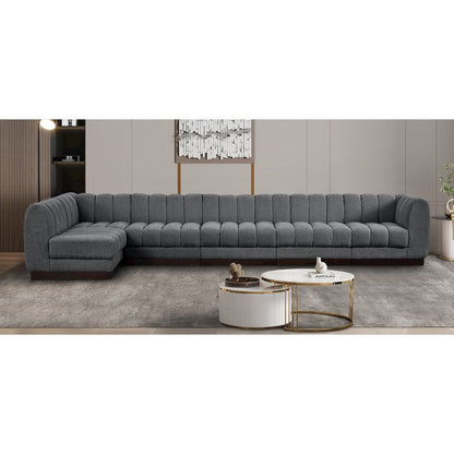 Quinn Grey Chenille Fabric Modular Sectional