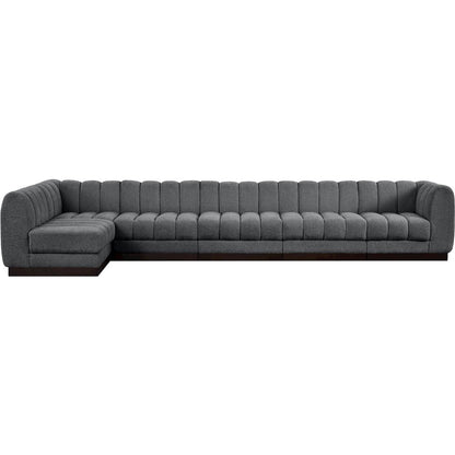 Quinn Grey Chenille Fabric Modular Sectional
