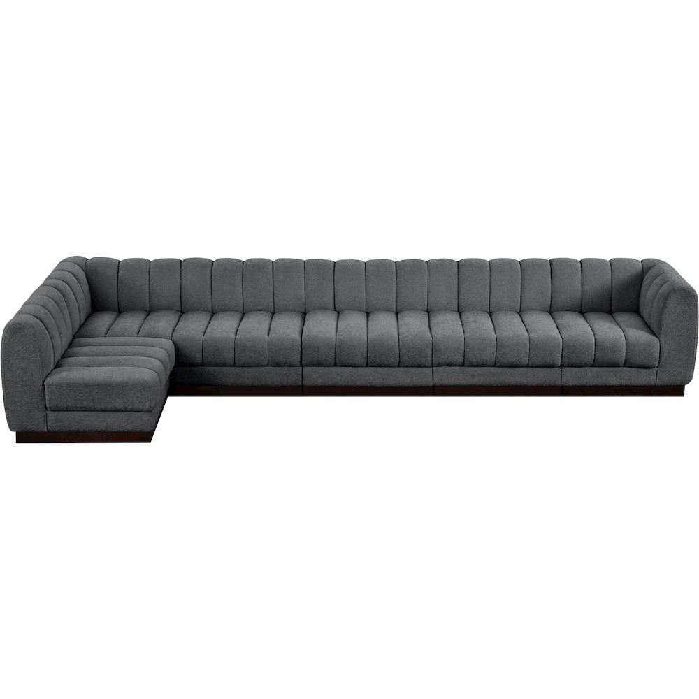 Quinn Grey Chenille Fabric Modular Sectional